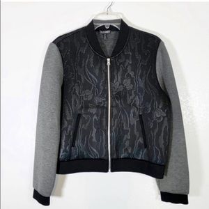 Intermix Women’s Zip Up Baseball Neoprene Jacket..Color: Black/Grey…Size: M